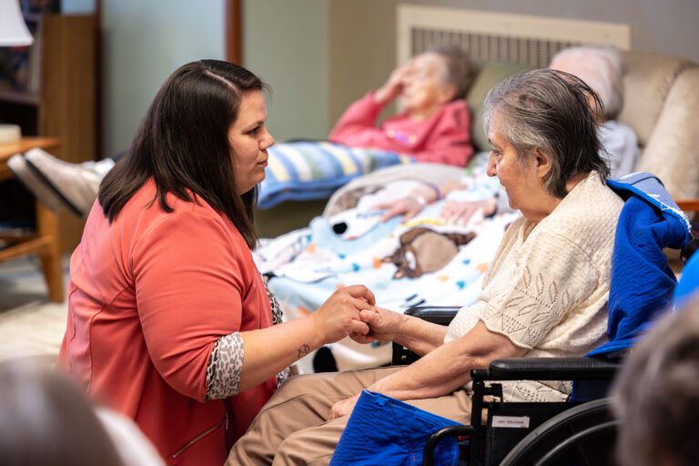 Photo of resident with caretaker