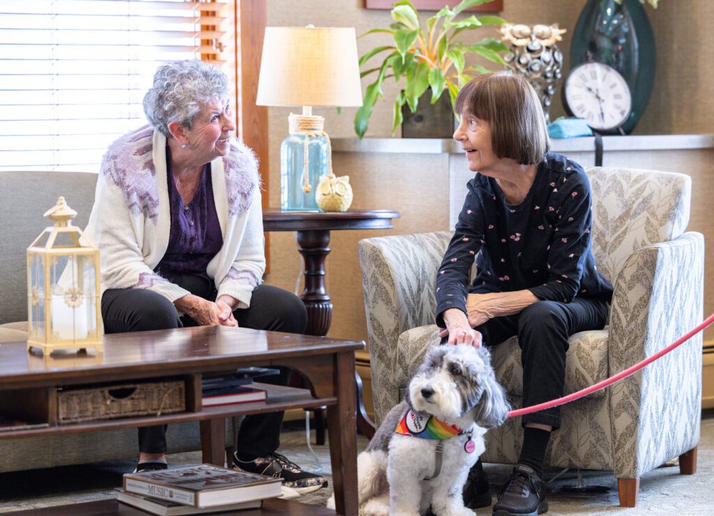 Photo of residents with dog