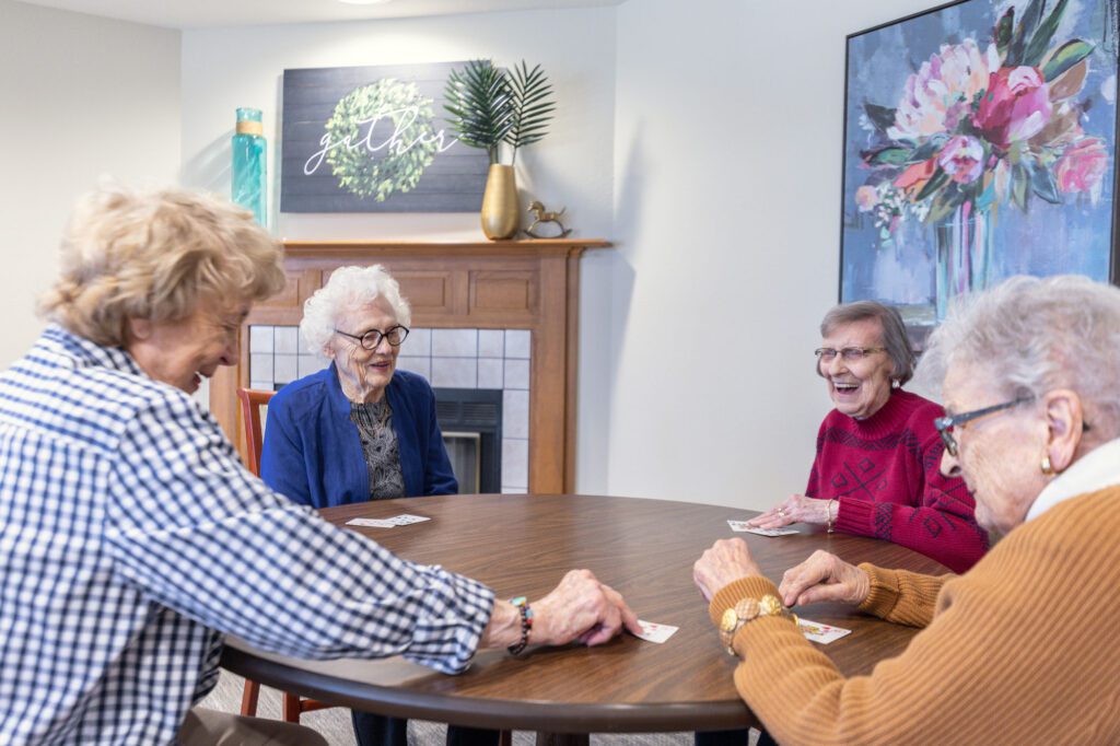 Photo of residents playing cards