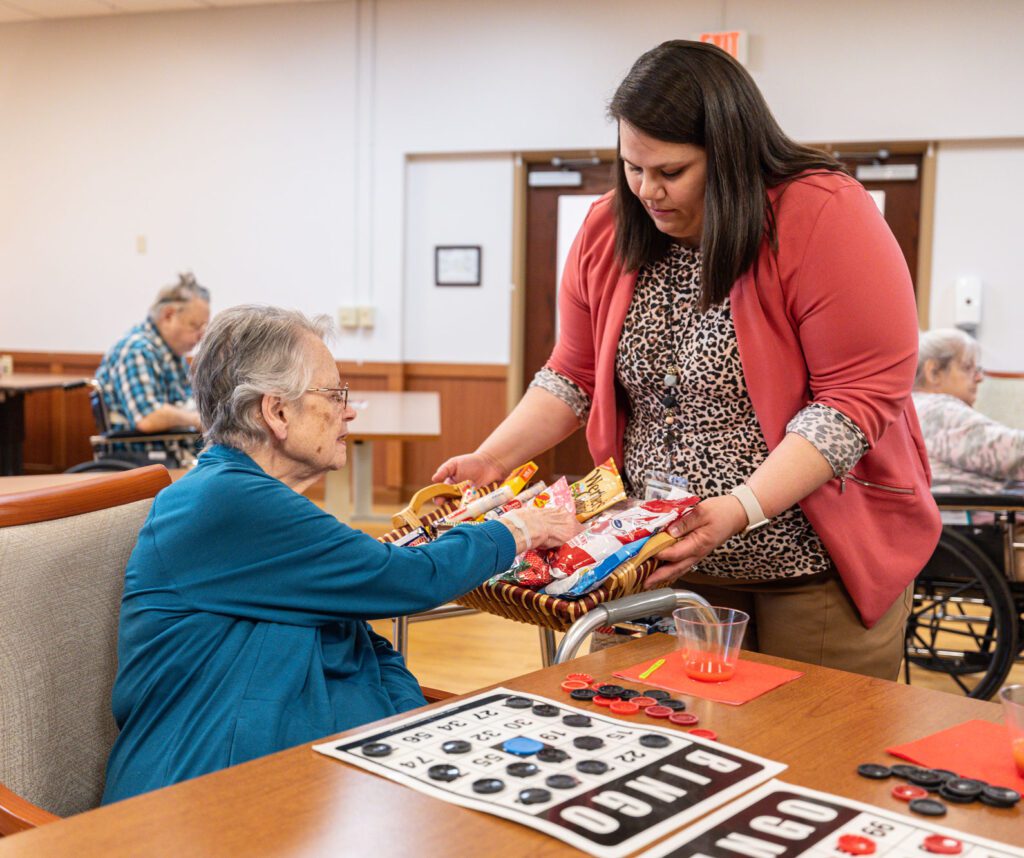 Photo of residents playing bingo