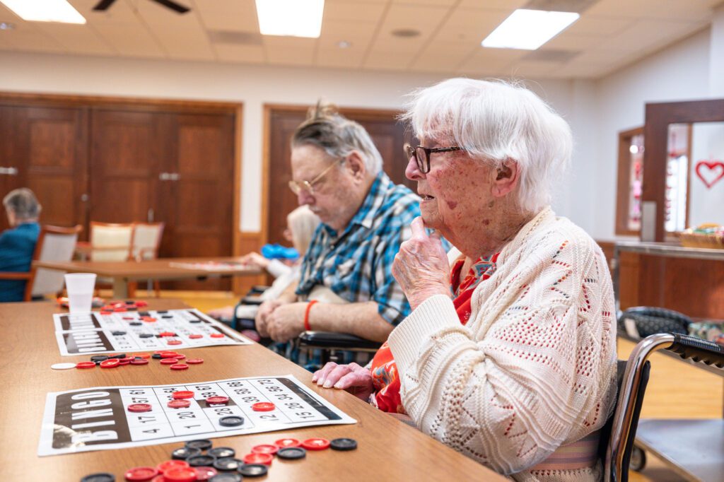 Photo of residents playing bingo