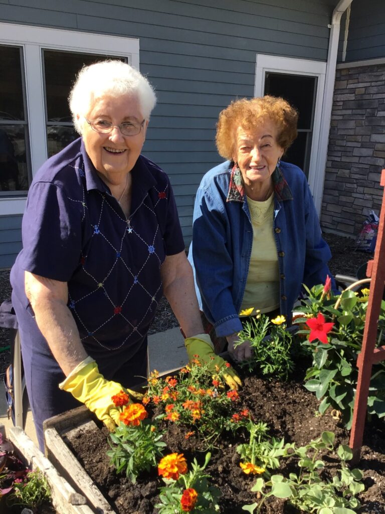 Photo of residents gardening